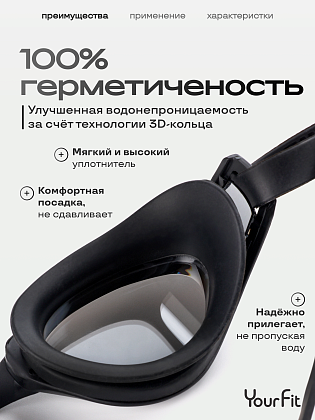 Очки для плавания черные