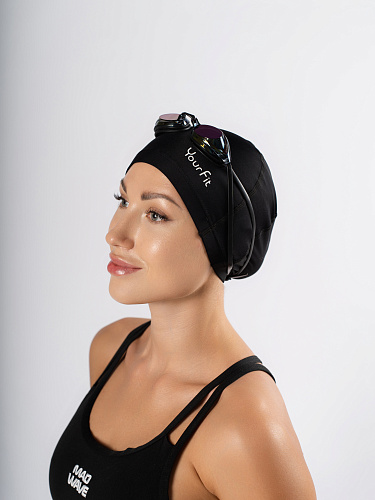 Тканевая шапочка для плавания чёрная