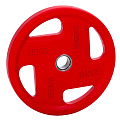 Диск обрезиненный (четыре хвата, цветной) D51 мм PROFI-FIT 25 кг
