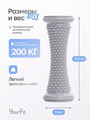 Ролик массажный серый