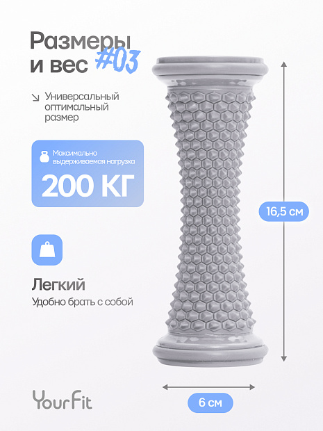Ролик массажный серый
