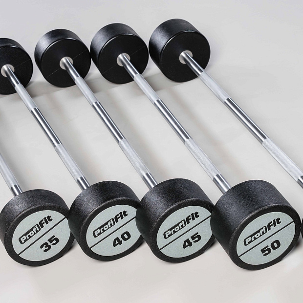 Набор прямых полиуретановых штанг (шаг 5 кг, 5 шт) PROFI-FIT 35-55 кг