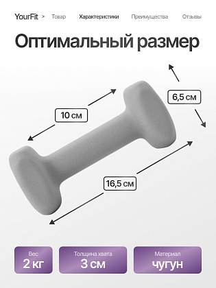 Неопреновые гантели 2 кг