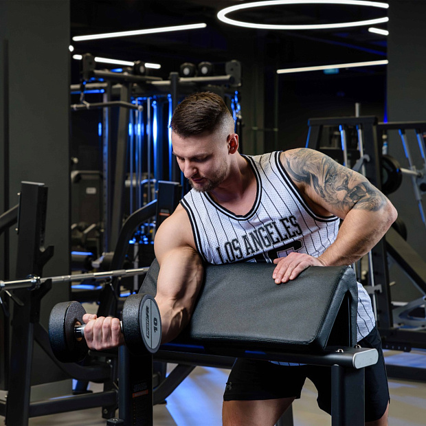 Гантельный ряд полиуретановый (шаг 2,5 кг, 5 пар) PROFI-FIT 27,5-37,5 кг