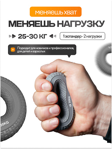 Круглый кистевой эспандер 25–30 кг