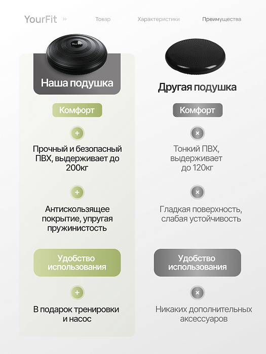 Подушка балансировочная массажная черная