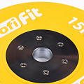 Диск профессиональный обрезиненный (цветной) D51 мм PROFI-FIT 15 кг