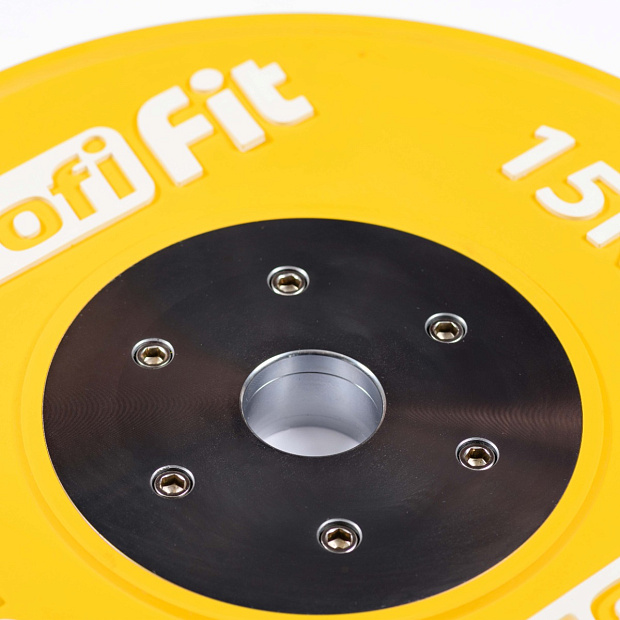 Диск профессиональный обрезиненный (цветной) D51 мм PROFI-FIT 15 кг