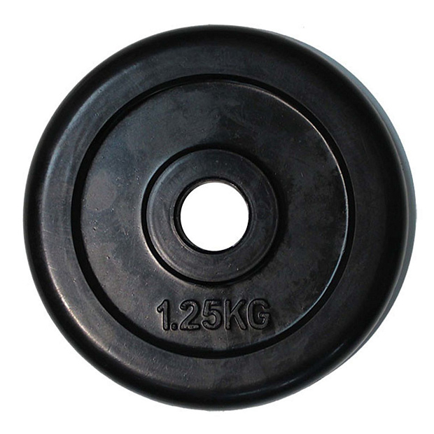 Диск обрезиненный классический, черный D26 мм PROFI-FIT  1,25 кг