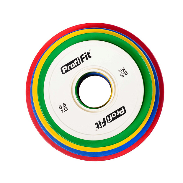 Диск профессиональный обрезиненный (цветной) D51 мм PROFI-FIT 2 кг