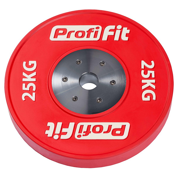 Диск профессиональный обрезиненный (цветной) D51 мм PROFI-FIT 25 кг