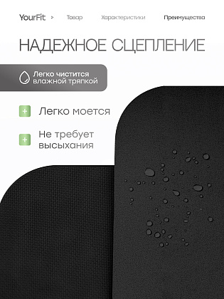 Каучуковый коврик для фитнеса и йоги 5 мм черный