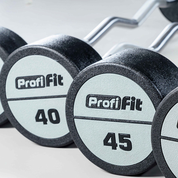 Набор изогнутых полиуретановых штанг (шаг 5 кг, 5 шт) PROFI-FIT 35-55 кг