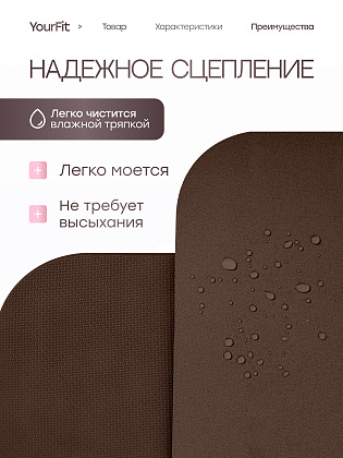 Каучуковый коврик для фитнеса и йоги 5 мм коричневый