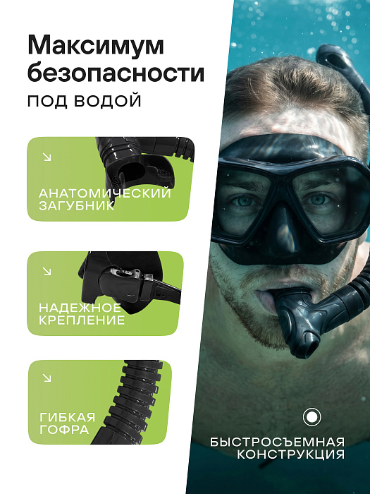 Маска для плавания черная
