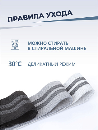 Набор тканевых резинок для фитнеса черного цвета