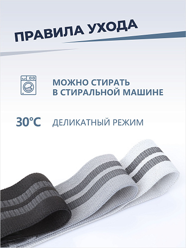 Набор тканевых резинок для фитнеса черного цвета