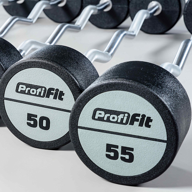 Набор изогнутых полиуретановых штанг (шаг 5 кг, 5 шт) PROFI-FIT 35-55 кг