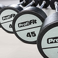 Набор прямых полиуретановых штанг (шаг 5 кг, 5 шт) PROFI-FIT 35-55 кг