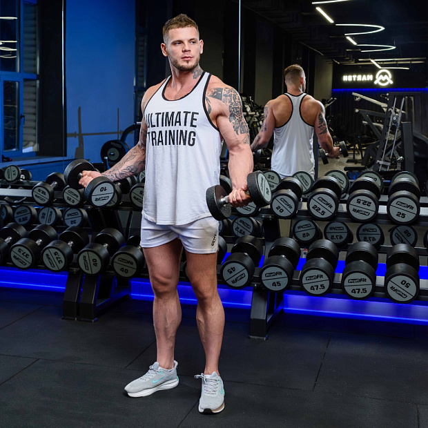Гантельный ряд полиуретановый (шаг 2,5 кг, 5 пар) PROFI-FIT 40-50 кг