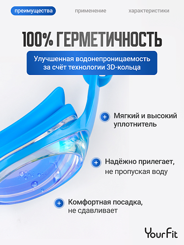 Детские очки для плавания синие