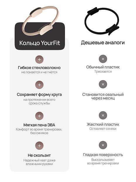 Кольцо для пилатеса бежевое