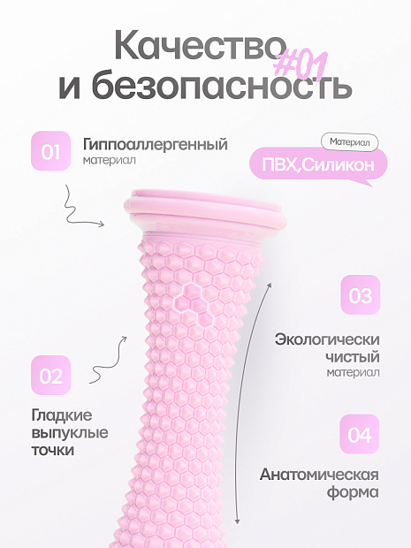 Ролик массажный розовый