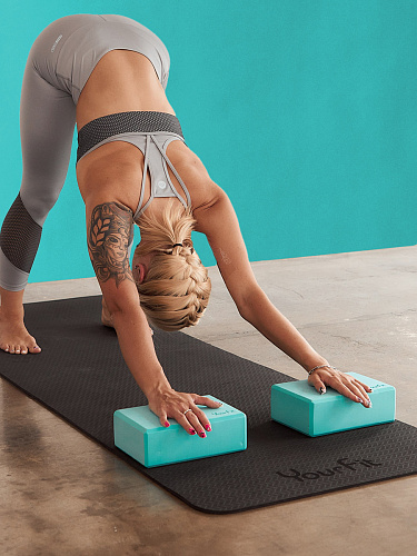 Блоки для йоги бирюзовые 2 штуки