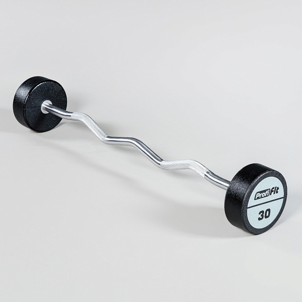 Набор изогнутых полиуретановых штанг (шаг 5 кг, 5 шт) PROFI-FIT 10-30 кг