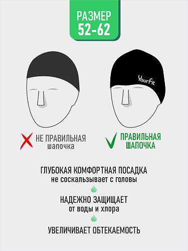 Силикновая шапочка для плавания чёрная