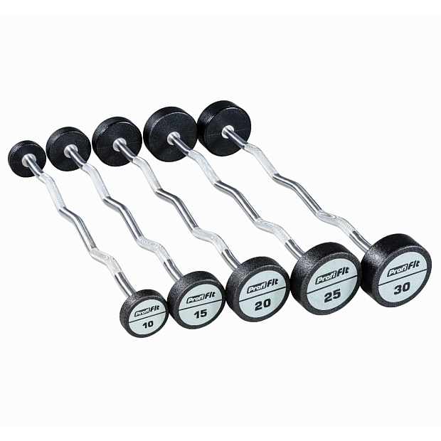 Набор изогнутых полиуретановых штанг (шаг 5 кг, 5 шт) PROFI-FIT 10-30 кг