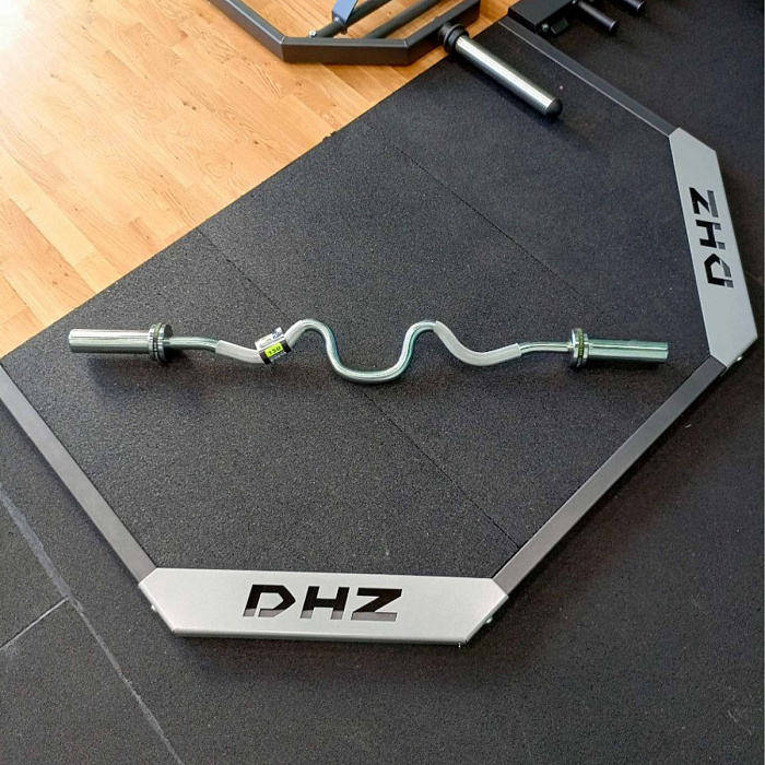 Гриф для штанги EZ-образный (до 150 кг, замки-пружины) D50 мм PROFI-FIT