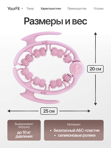Роликовый антицеллюлитный массажер розовый