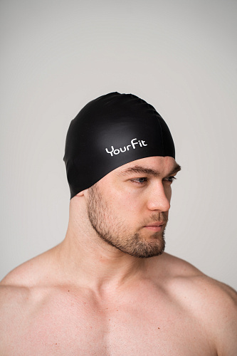 Силикновая шапочка для плавания чёрная