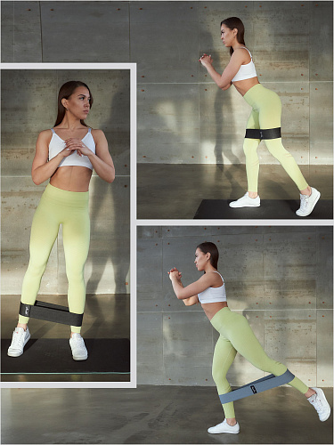 Набор тканевых резинок для фитнеса черного цвета