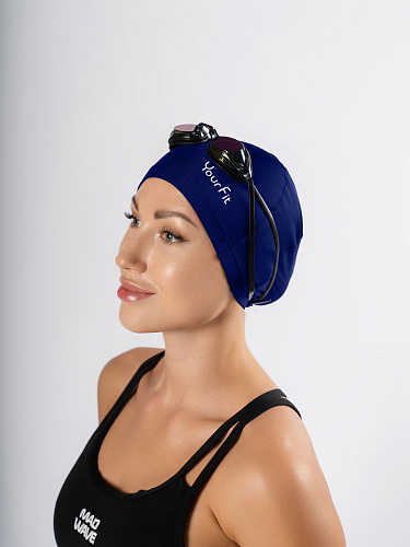 Тканевая шапочка для плавания синяя
