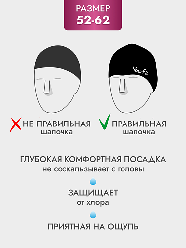 Тканевая шапочка для плавания чёрная