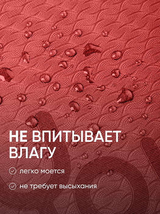 Коврик для йоги и фитнеса TPE 6 мм красный