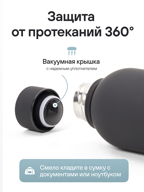 Бутылка для воды спортивная черная