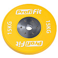 Диск профессиональный обрезиненный (цветной) D51 мм PROFI-FIT 15 кг