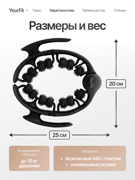Роликовый антицеллюлитный массажер черный