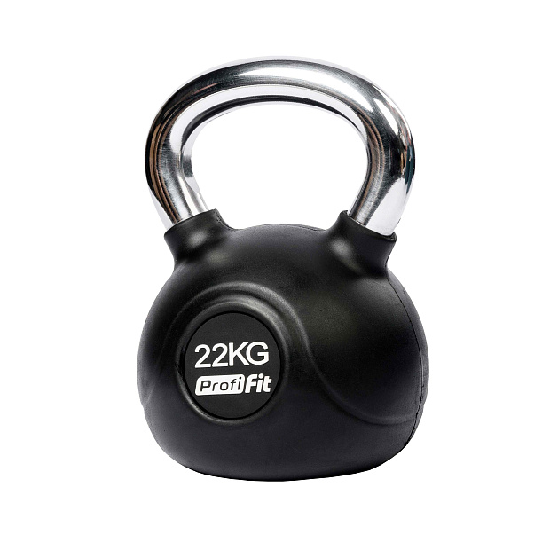 Гиря обрезиненная с хромированной ручкой PROFI-FIT 22 кг