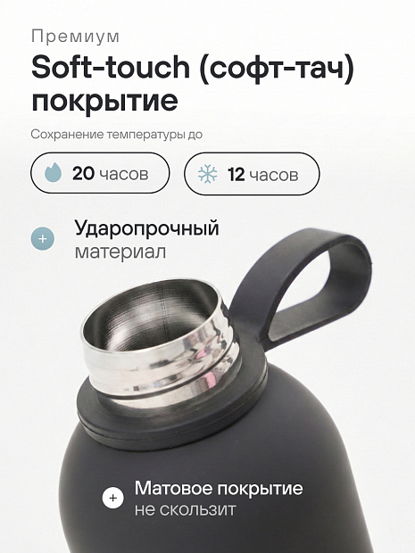Бутылка для воды спортивная черная