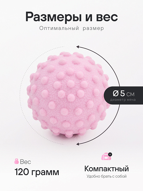 Массажный мяч шипастый розовый