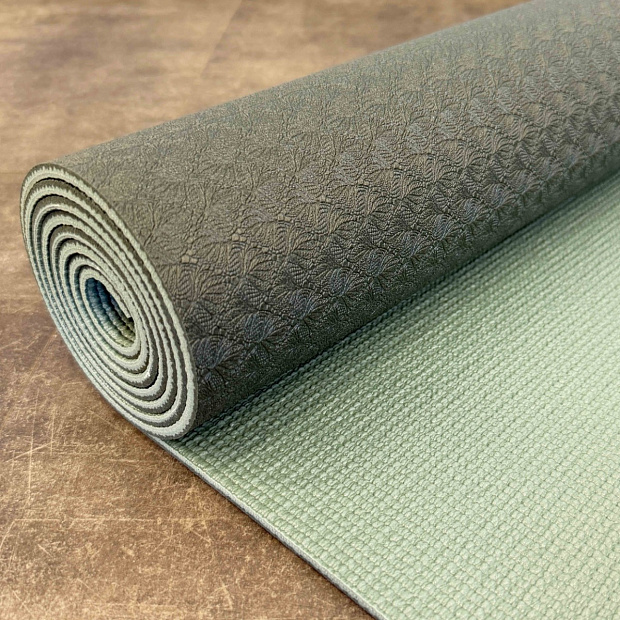 Коврик для йоги и фитнеса БАЗА (зелёный-оливковый) 5 мм PROFI-FIT