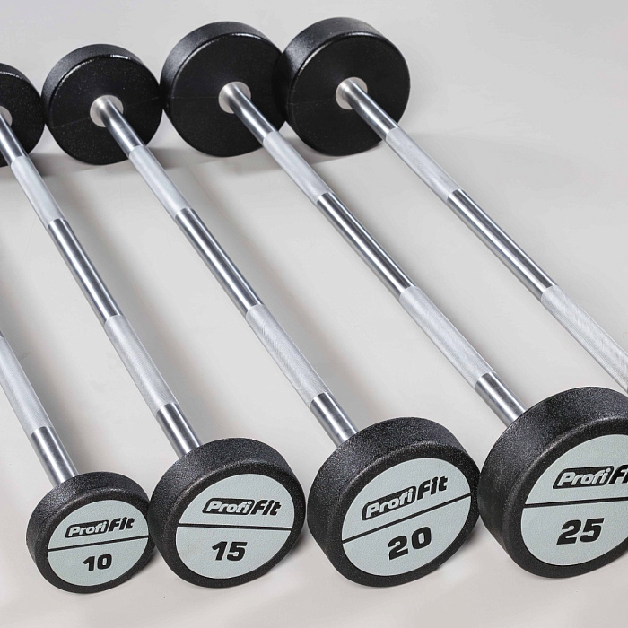 Набор прямых полиуретановых штанг (шаг 5 кг, 5 шт) PROFI-FIT 10-30 кг