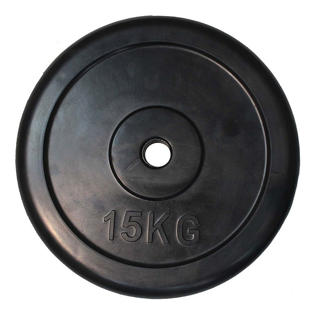 Диск обрезиненный классический, черный D26 мм PROFI-FIT 15 кг