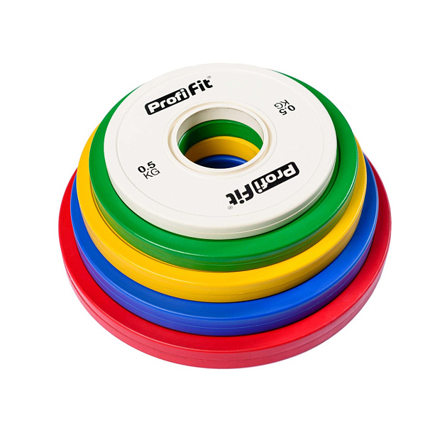 Диск профессиональный обрезиненный (цветной) D51 мм PROFI-FIT 2 кг