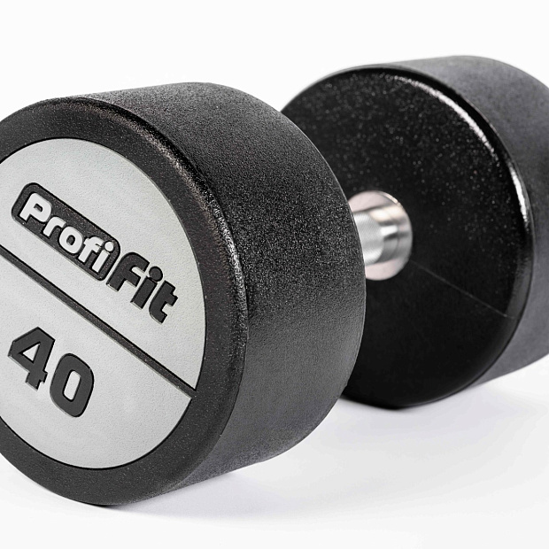 Гантельный ряд полиуретановый (шаг 2,5 кг, 5 пар) PROFI-FIT 40-50 кг