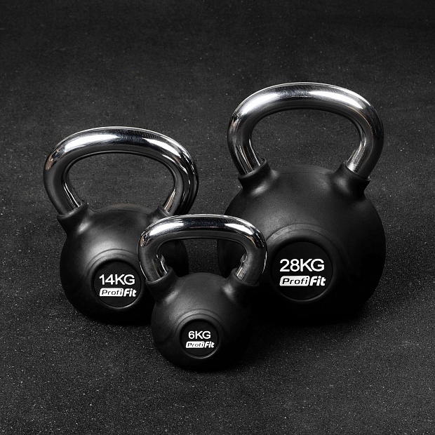 Гиря обрезиненная с хромированной ручкой PROFI-FIT  6 кг
